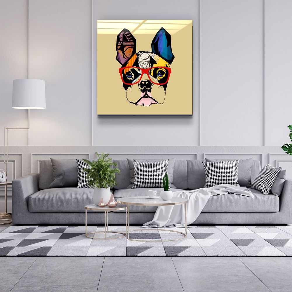 Other wall decoration - ・"Abstract Dog Face"・Glass Wall Art | Artdesigna Glass Printing Wall Arts. - ARTDESIGNA