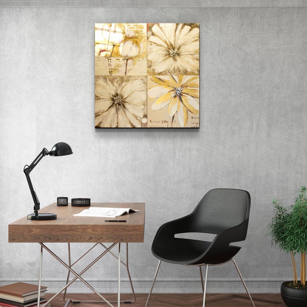 Other wall decoration - ・"Abstract Yellow Flowers"・Glass Wall Art | Artdesigna Glass Printing Wall Arts. - ARTDESIGNA