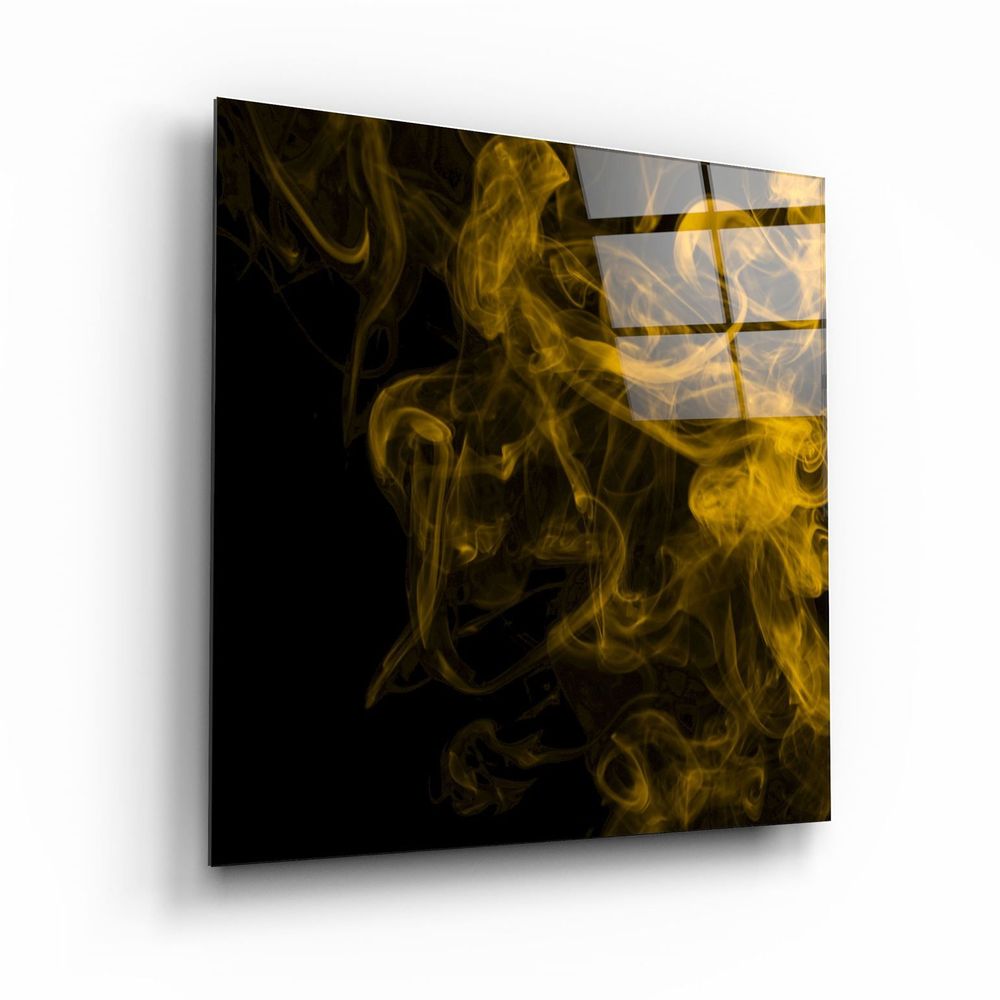 Other wall decoration - ・"Yellow Smoke"・Glass Wall Art | Artdesigna Glass Printing Wall Arts. - ARTDESIGNA