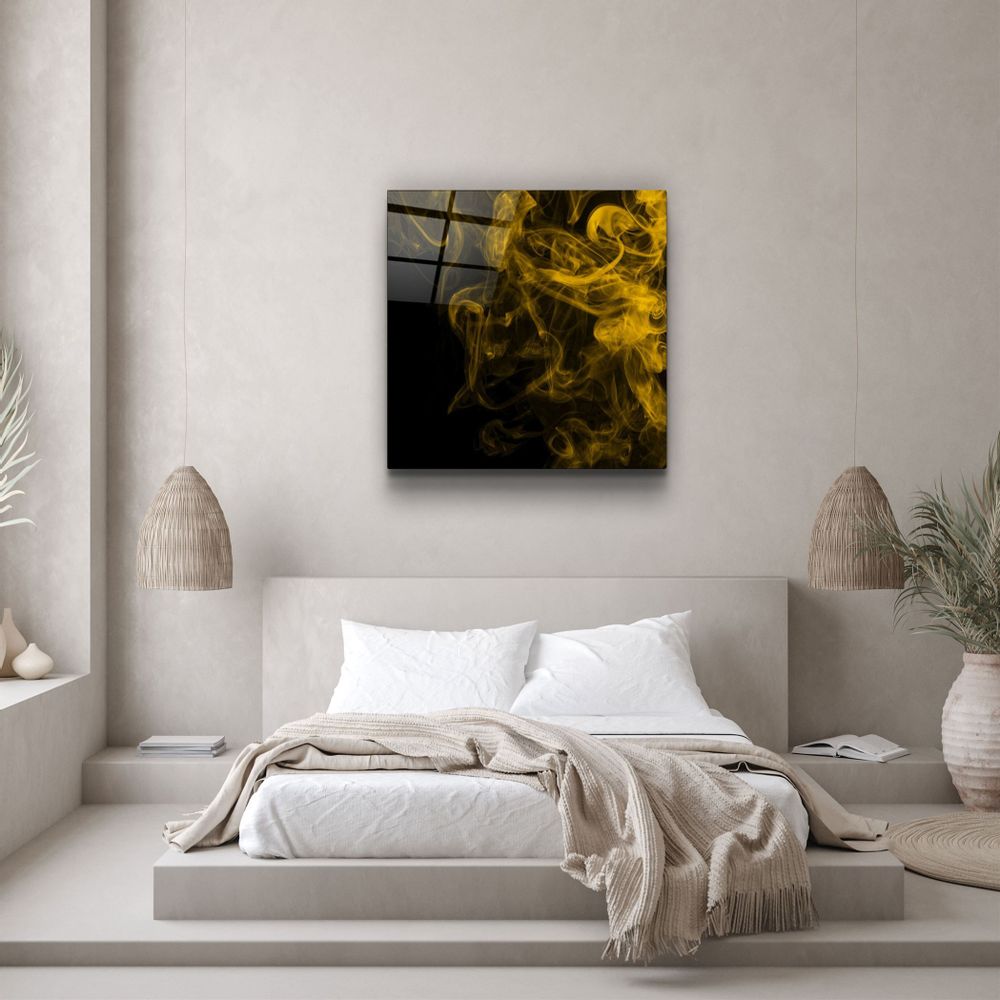 Other wall decoration - ・"Yellow Smoke"・Glass Wall Art | Artdesigna Glass Printing Wall Arts. - ARTDESIGNA
