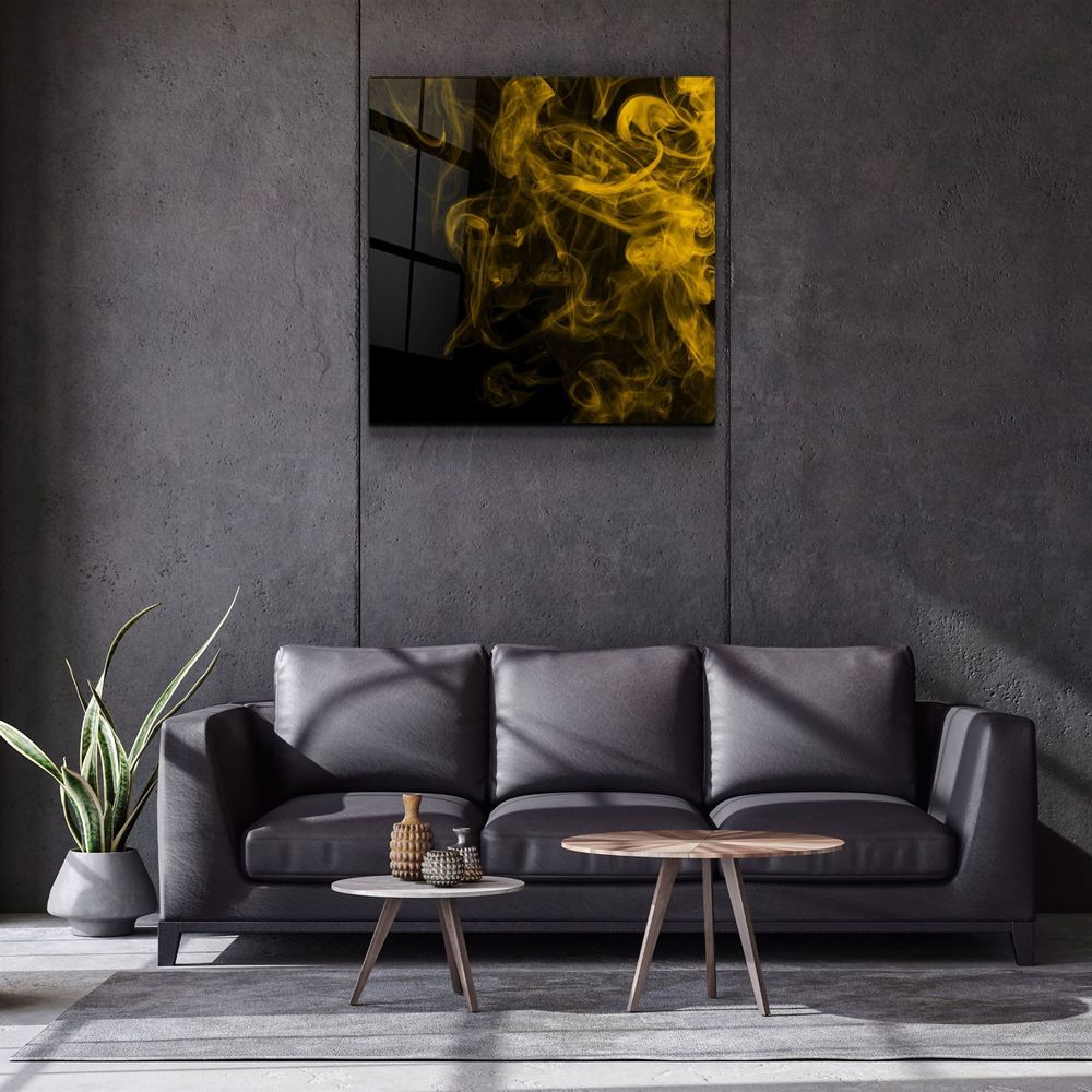Other wall decoration - ・"Yellow Smoke"・Glass Wall Art | Artdesigna Glass Printing Wall Arts. - ARTDESIGNA