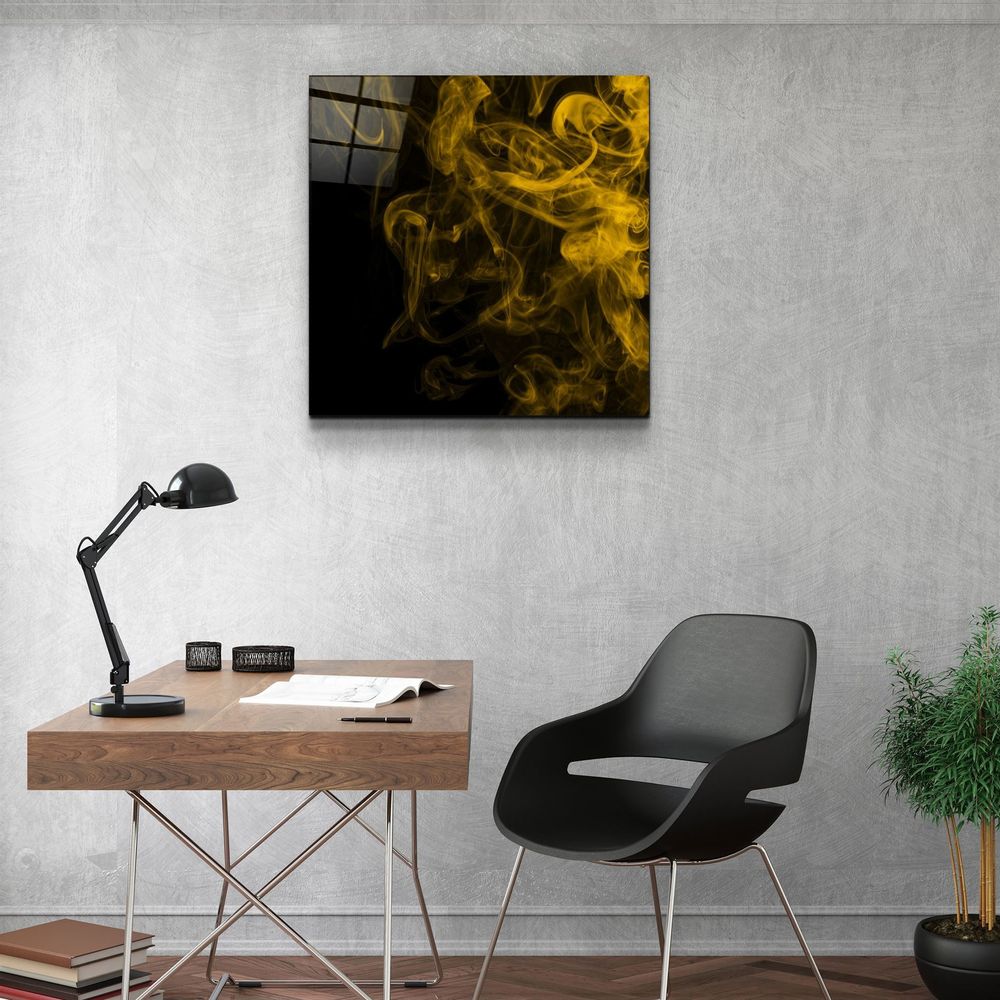 Other wall decoration - ・"Yellow Smoke"・Glass Wall Art | Artdesigna Glass Printing Wall Arts. - ARTDESIGNA