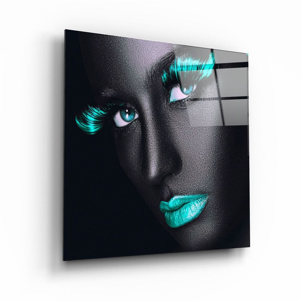 Other wall decoration - ・"Green Lips and Eyes"・Glass Wall Art | Artdesigna Glass Printing Wall Arts. - ARTDESIGNA