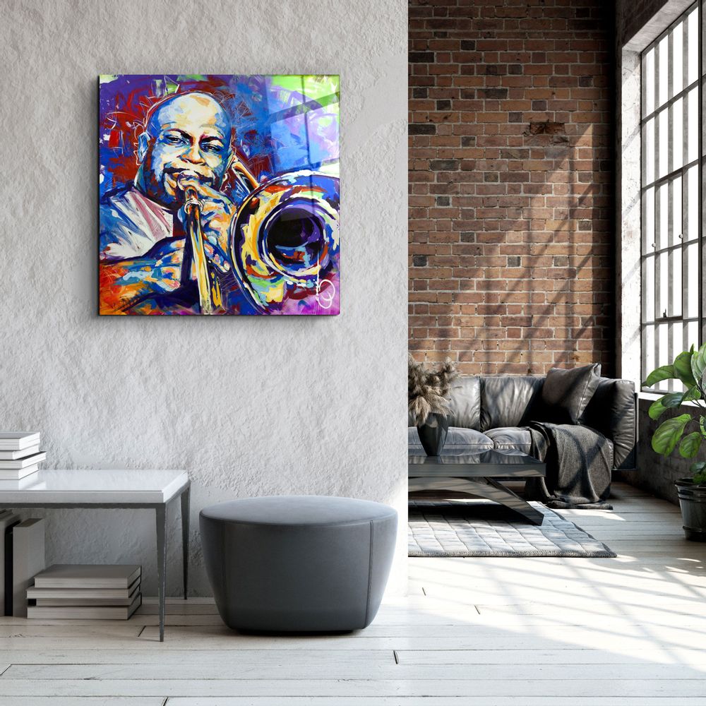 Other wall decoration - ・"Abstract Musician"・Glass Wall Art | Artdesigna Glass Printing Wall Arts. - ARTDESIGNA