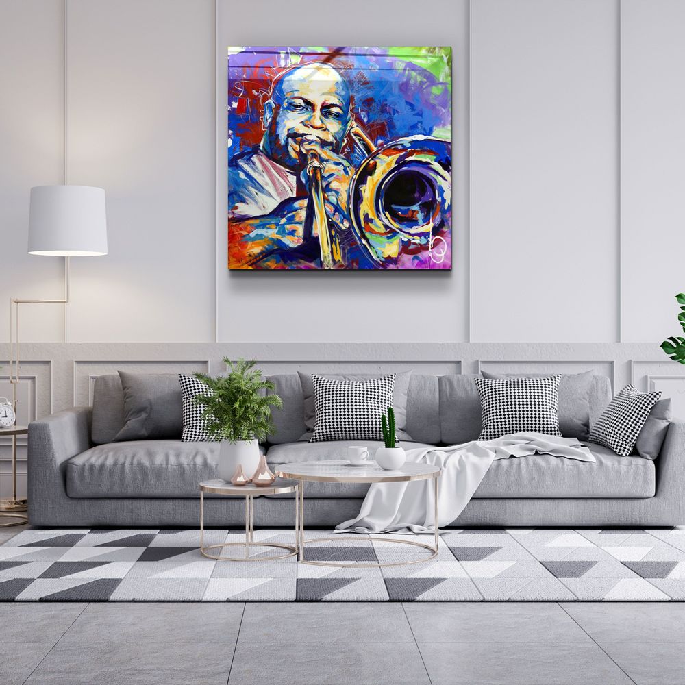 Other wall decoration - ・"Abstract Musician"・Glass Wall Art | Artdesigna Glass Printing Wall Arts. - ARTDESIGNA