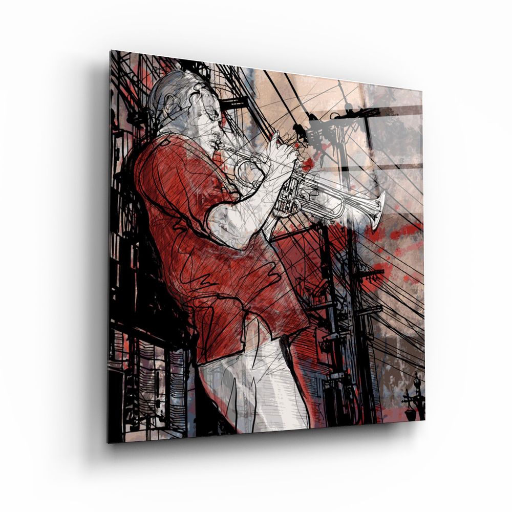 Autres décorations murales - ・"Abstract Musician V2"・Glass Wall Art | Artdesigna Glass Printing Wall Arts. - ARTDESIGNA