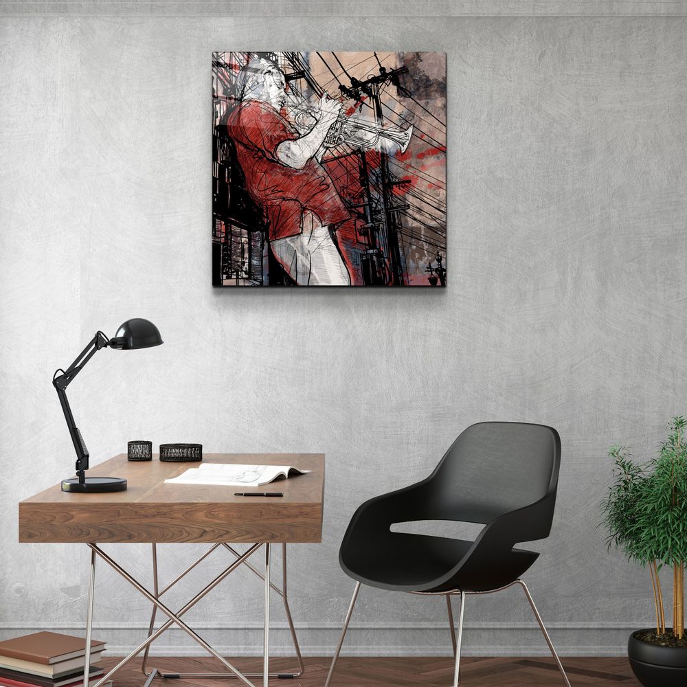 Autres décorations murales - ・"Abstract Musician V2"・Glass Wall Art | Artdesigna Glass Printing Wall Arts. - ARTDESIGNA