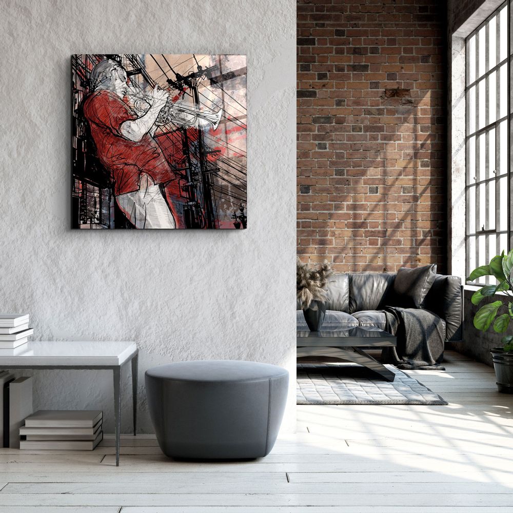 Autres décorations murales - ・"Abstract Musician V2"・Glass Wall Art | Artdesigna Glass Printing Wall Arts. - ARTDESIGNA