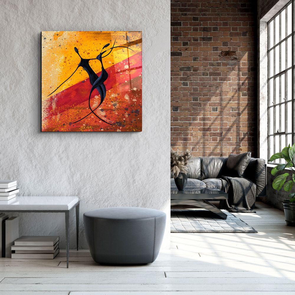 Autres décorations murales - ・"Abstract Dancers"・Glass Wall Art | Artdesigna Glass Printing Wall Arts. - ARTDESIGNA
