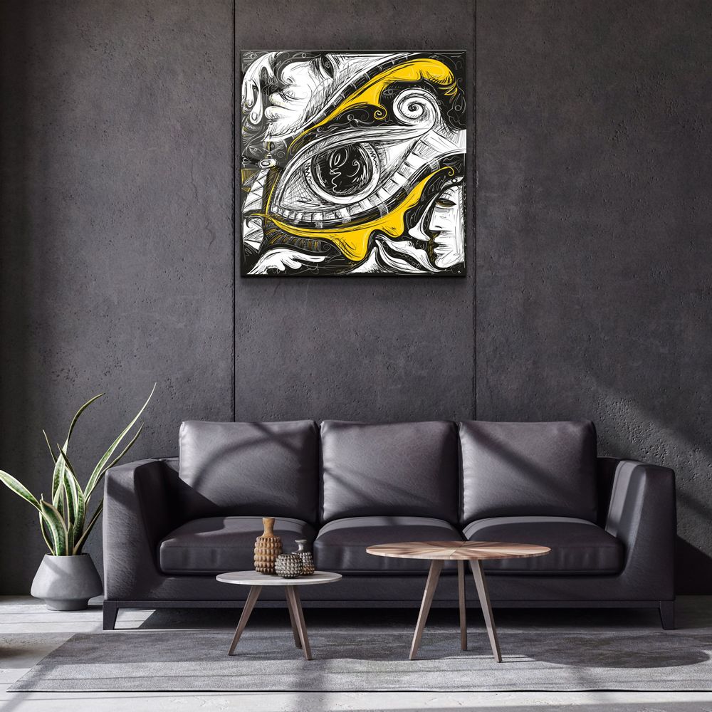 Autres décorations murales - ・"Abstract Faces and Eyes"・Glass Wall Art | Artdesigna Glass Printing Wall Arts. - ARTDESIGNA