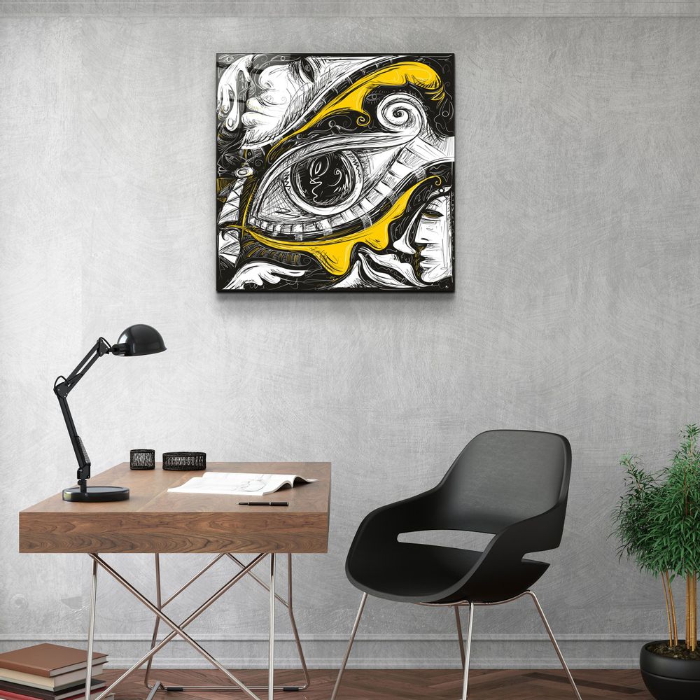 Autres décorations murales - ・"Abstract Faces and Eyes"・Glass Wall Art | Artdesigna Glass Printing Wall Arts. - ARTDESIGNA