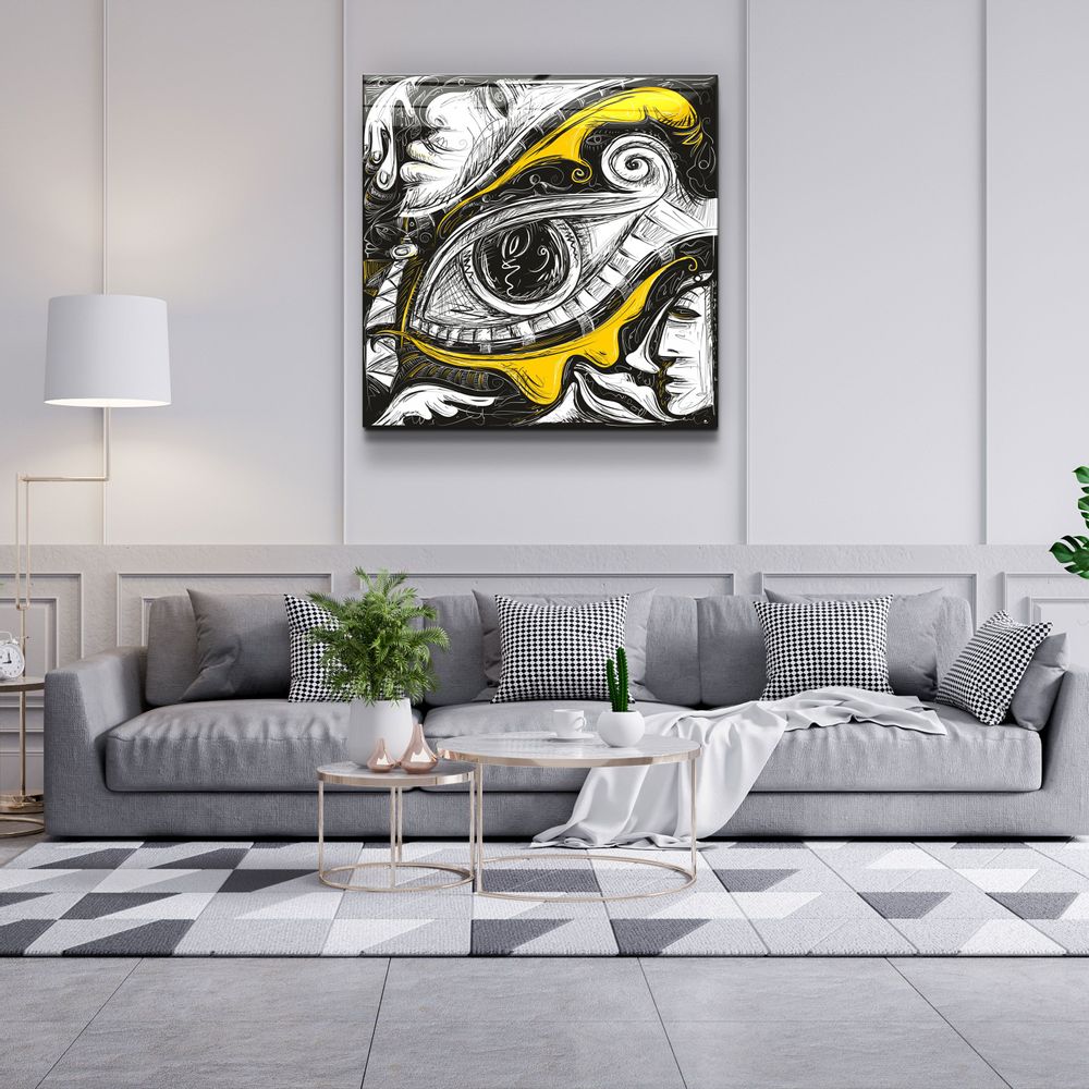 Autres décorations murales - ・"Abstract Faces and Eyes"・Glass Wall Art | Artdesigna Glass Printing Wall Arts. - ARTDESIGNA