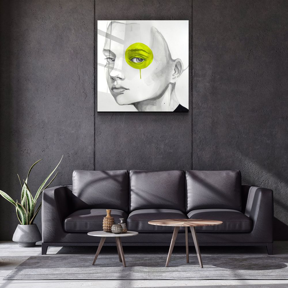 Other wall decoration - ・"Yellow Eye"・Glass Wall Art | Artdesigna Glass Printing Wall Arts. - ARTDESIGNA