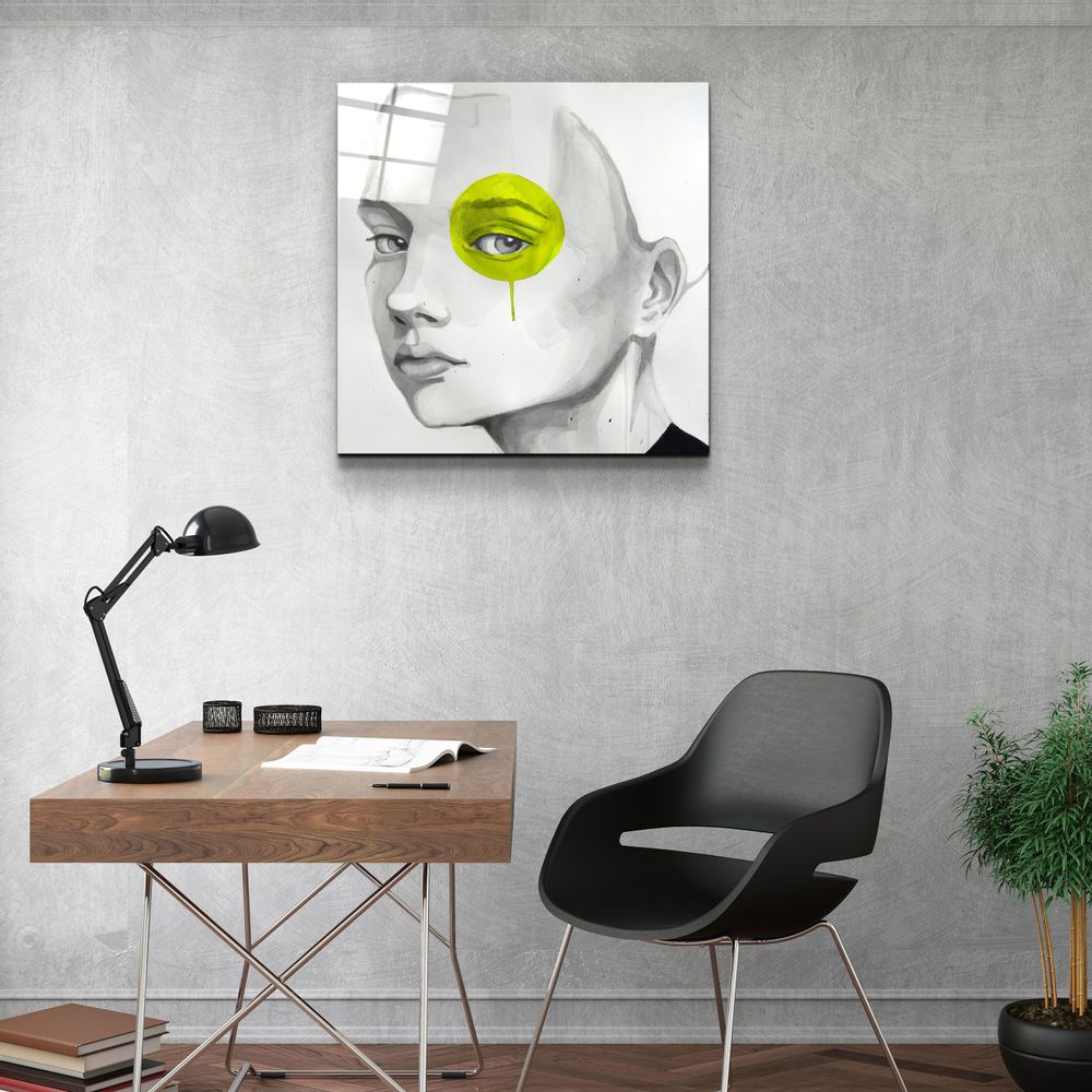 Other wall decoration - ・"Yellow Eye"・Glass Wall Art | Artdesigna Glass Printing Wall Arts. - ARTDESIGNA