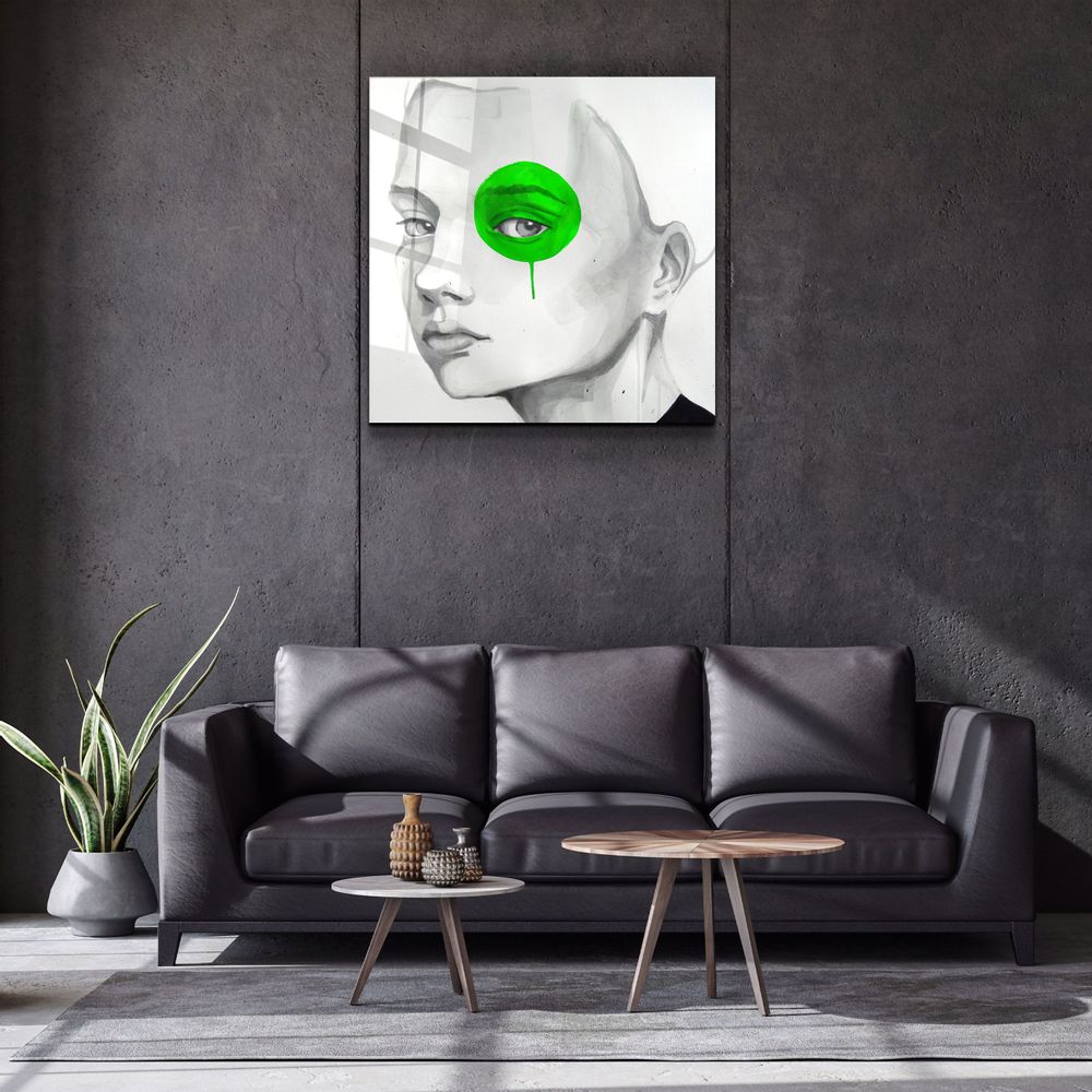 Other wall decoration - ・"Green Eye"・Glass Wall Art | Artdesigna Glass Printing Wall Arts. - ARTDESIGNA