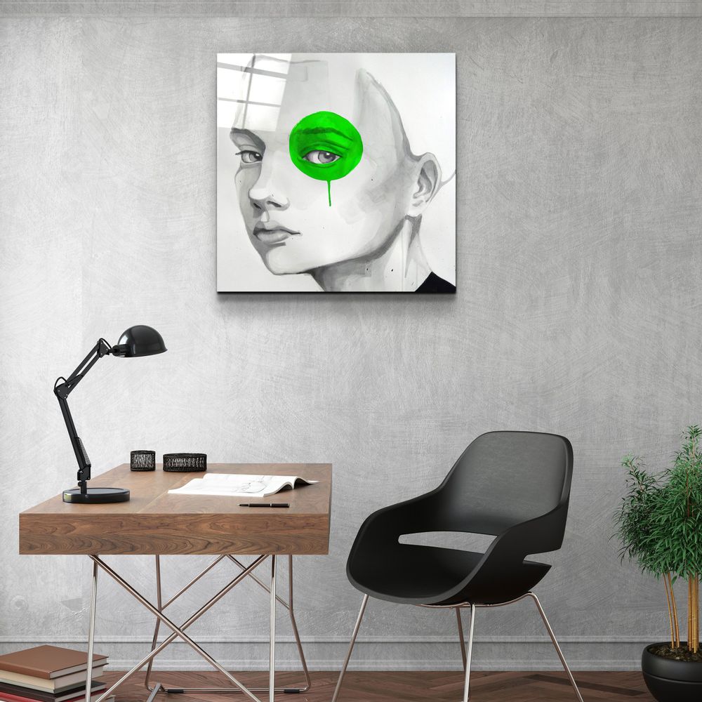 Other wall decoration - ・"Green Eye"・Glass Wall Art | Artdesigna Glass Printing Wall Arts. - ARTDESIGNA