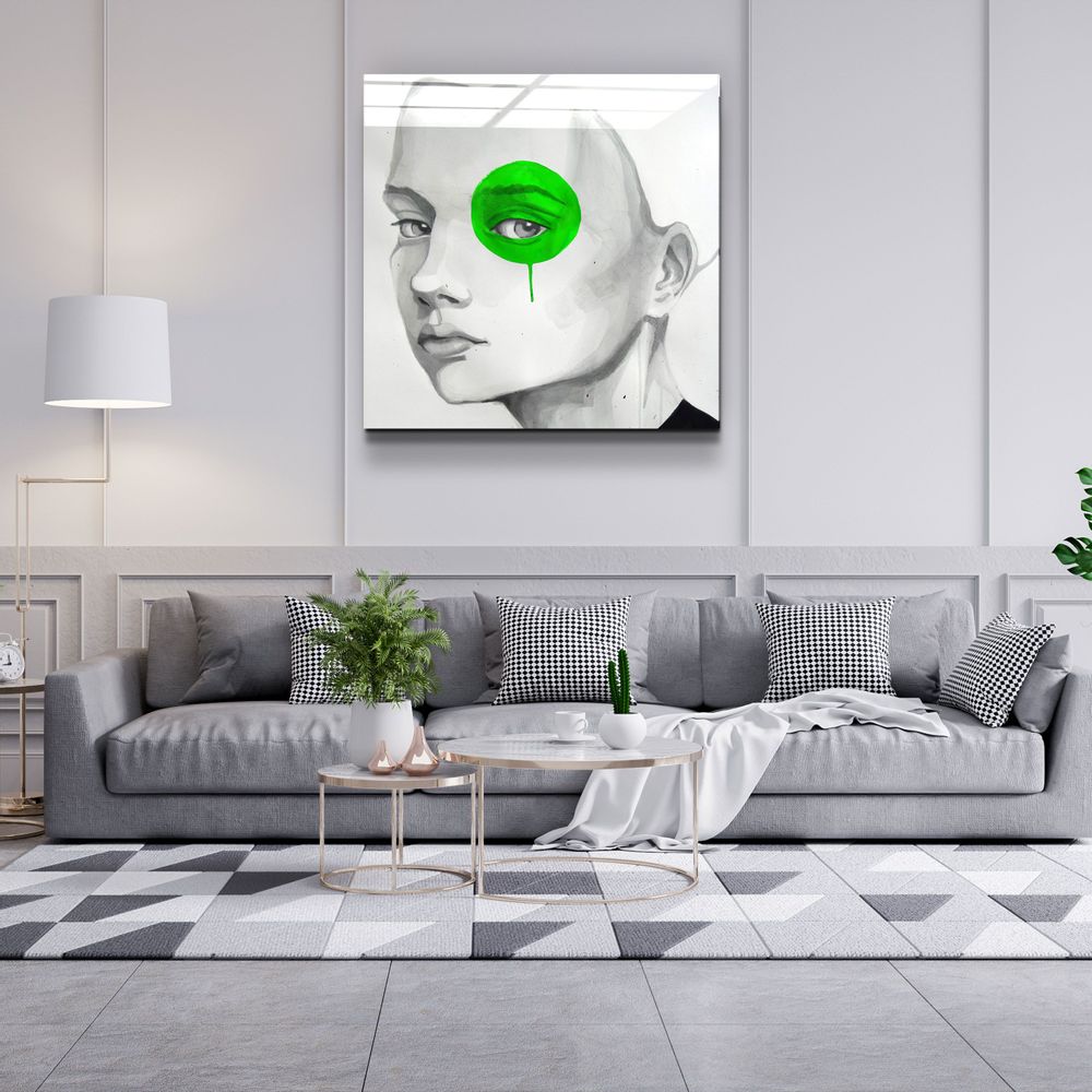 Other wall decoration - ・"Green Eye"・Glass Wall Art | Artdesigna Glass Printing Wall Arts. - ARTDESIGNA