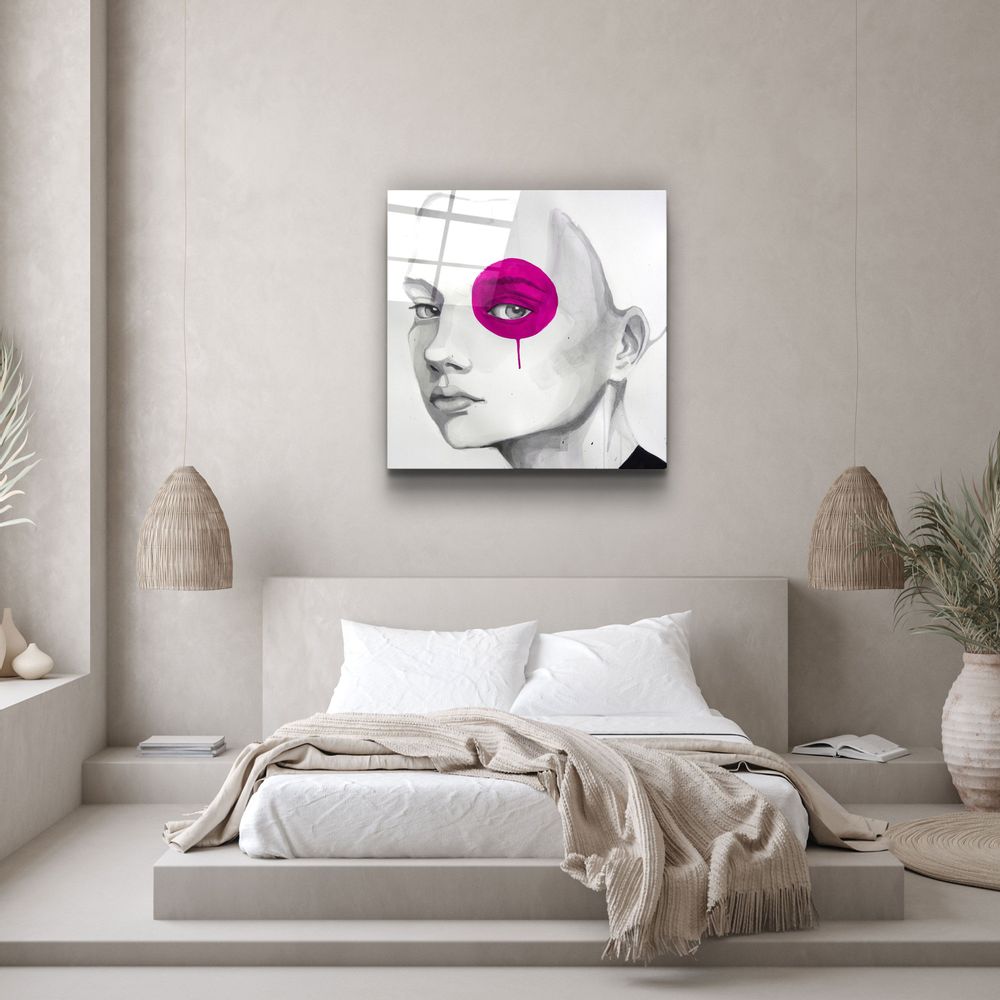 Autres décorations murales - ・"Abstract Colors Woman Portrait"・Glass Wall Art | Artdesigna Glass Printing Wall Arts. - ARTDESIGNA
