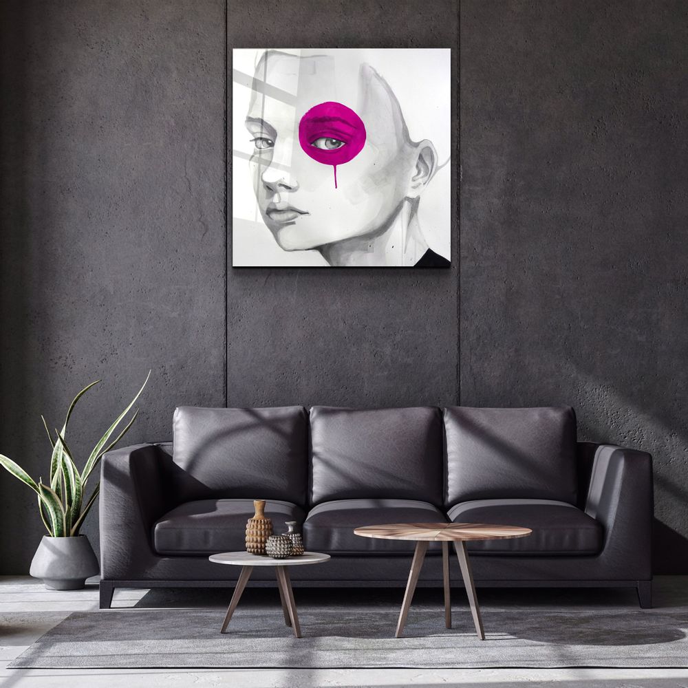 Autres décorations murales - ・"Abstract Colors Woman Portrait"・Glass Wall Art | Artdesigna Glass Printing Wall Arts. - ARTDESIGNA