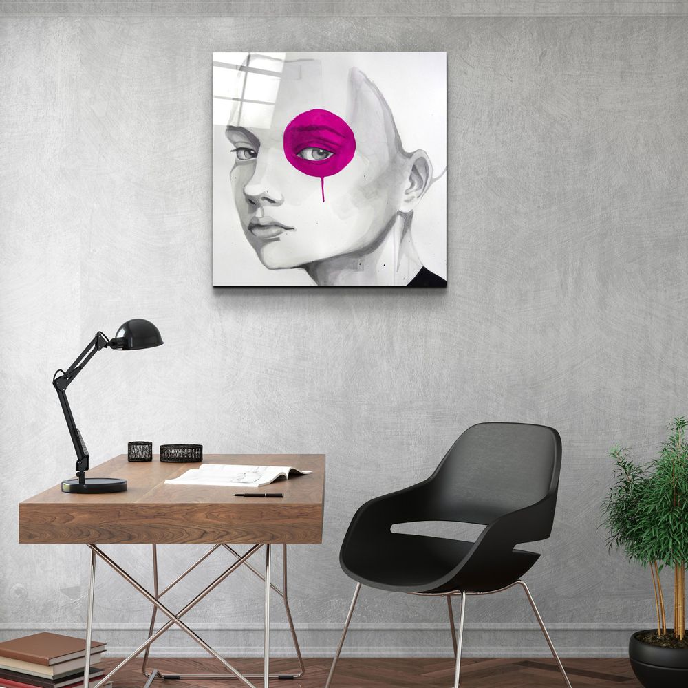 Autres décorations murales - ・"Abstract Colors Woman Portrait"・Glass Wall Art | Artdesigna Glass Printing Wall Arts. - ARTDESIGNA