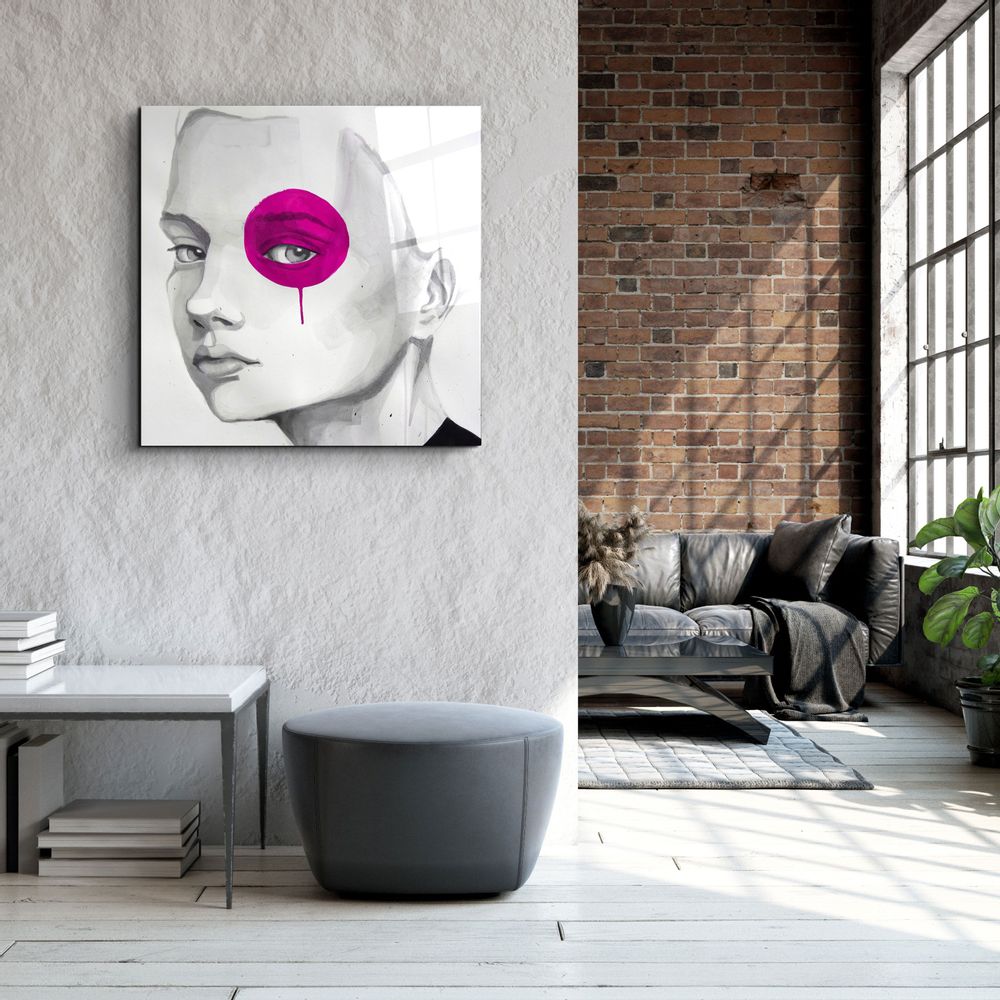 Autres décorations murales - ・"Abstract Colors Woman Portrait"・Glass Wall Art | Artdesigna Glass Printing Wall Arts. - ARTDESIGNA