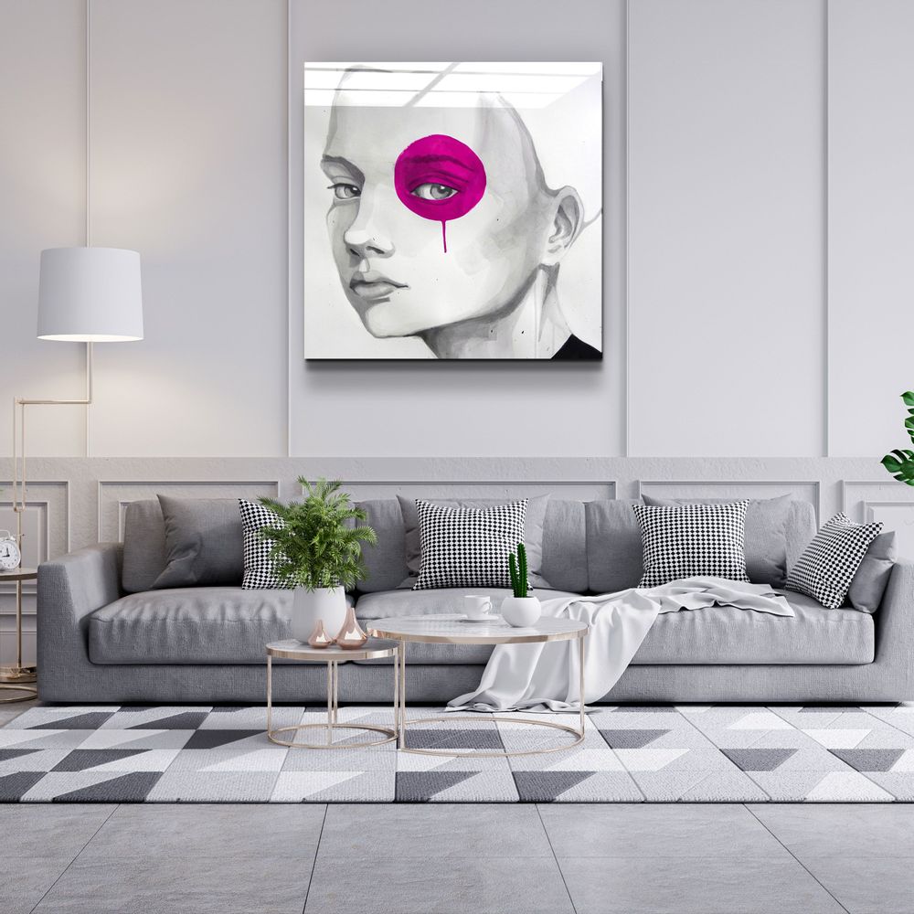 Autres décorations murales - ・"Abstract Colors Woman Portrait"・Glass Wall Art | Artdesigna Glass Printing Wall Arts. - ARTDESIGNA