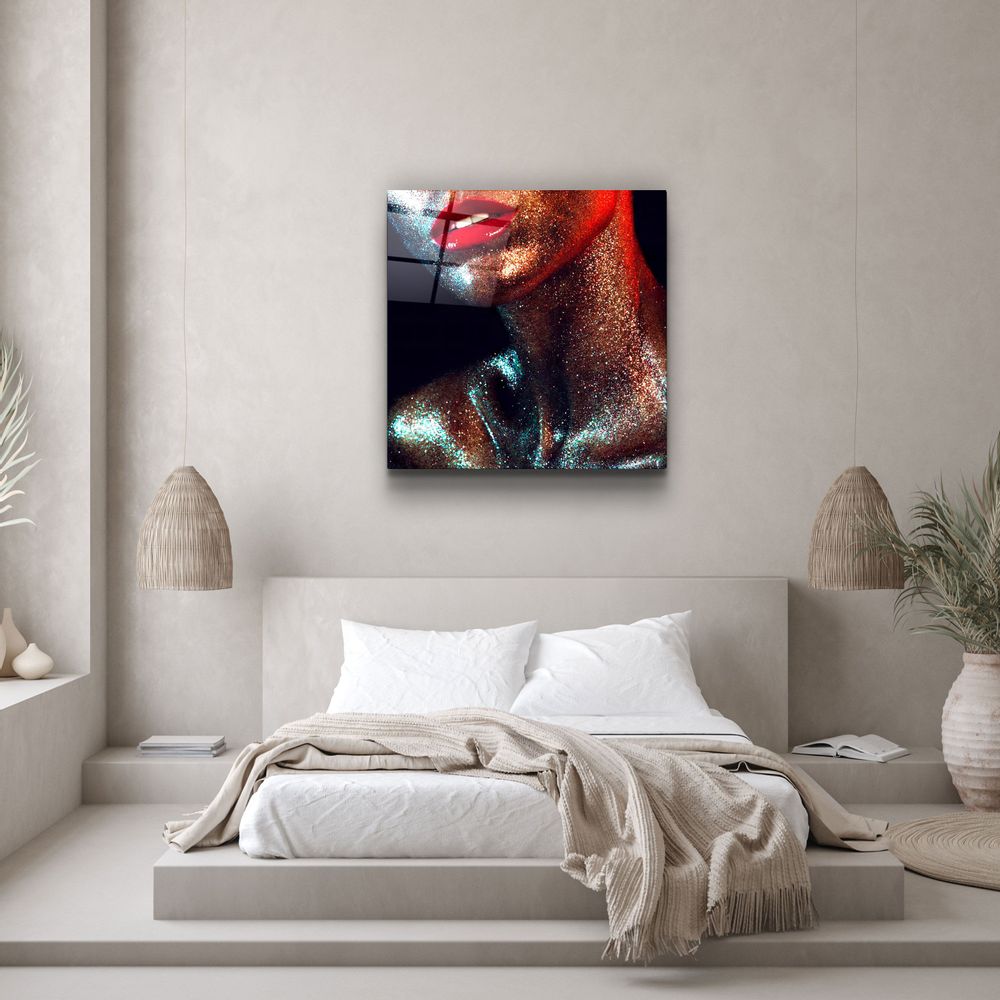 Other wall decoration - ・"Silvery Make Up"・Glass Wall Art | Artdesigna Glass Printing Wall Arts. - ARTDESIGNA