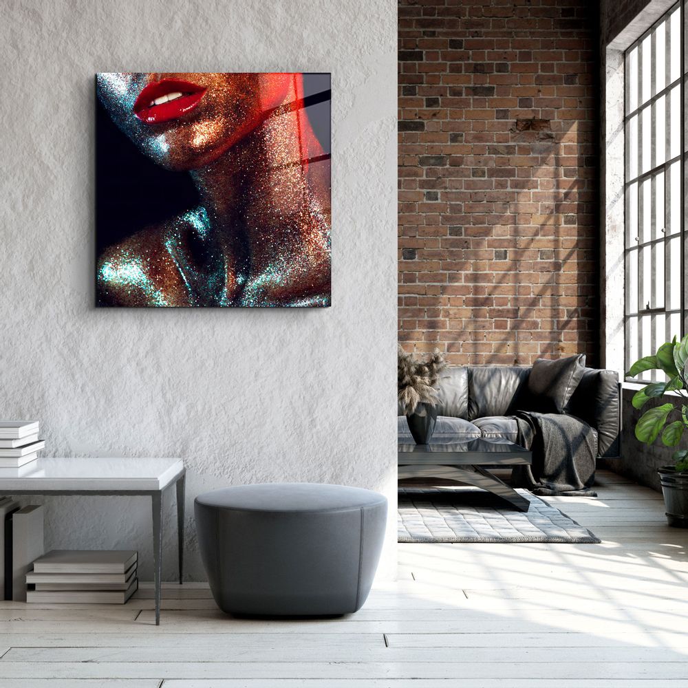 Other wall decoration - ・"Silvery Make Up"・Glass Wall Art | Artdesigna Glass Printing Wall Arts. - ARTDESIGNA