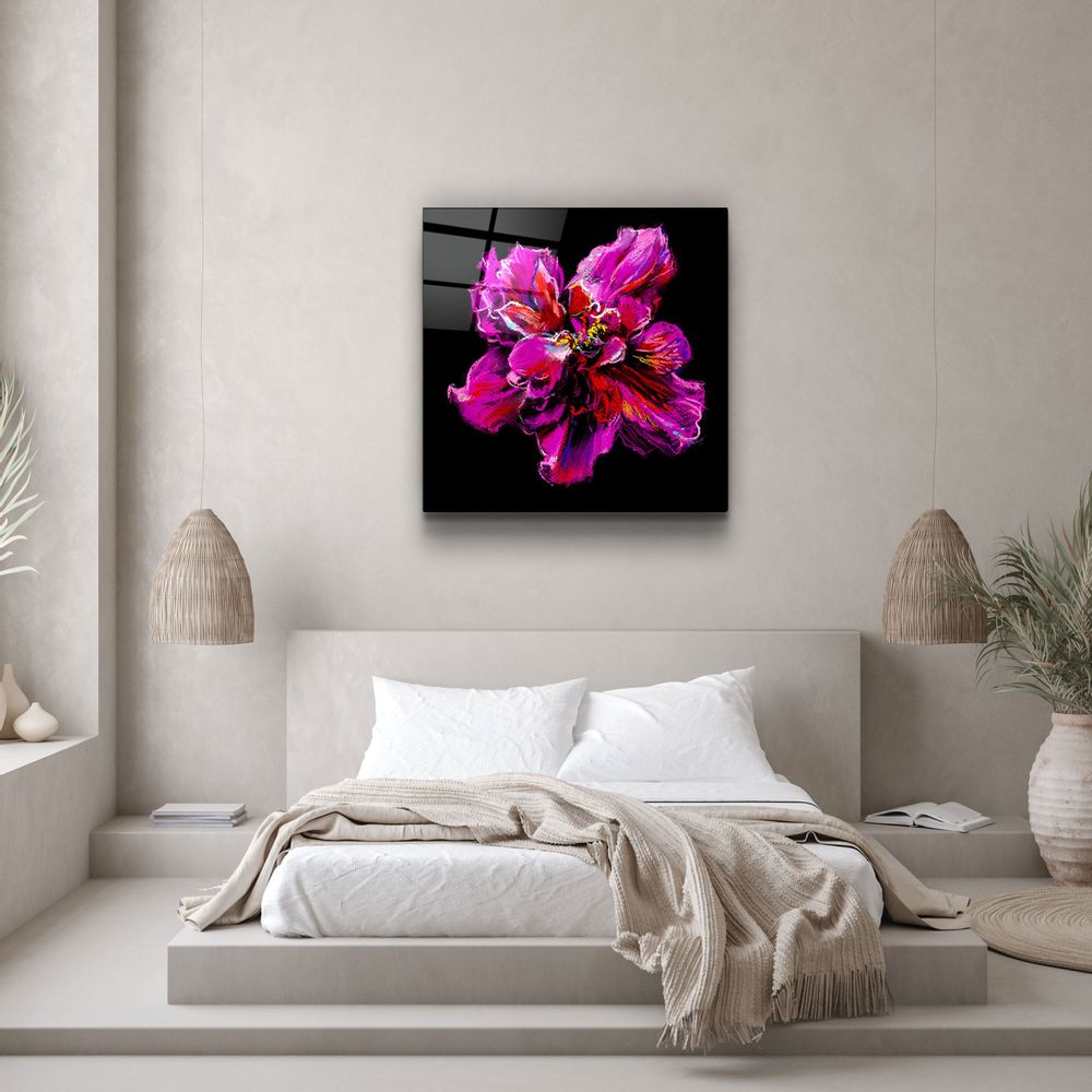 Other wall decoration - ・"Abstract Purple Flower"・Glass Wall Art | Artdesigna Glass Printing Wall Arts. - ARTDESIGNA