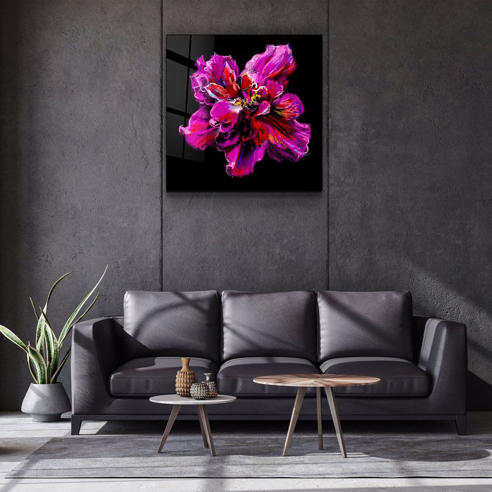 Other wall decoration - ・"Abstract Purple Flower"・Glass Wall Art | Artdesigna Glass Printing Wall Arts. - ARTDESIGNA