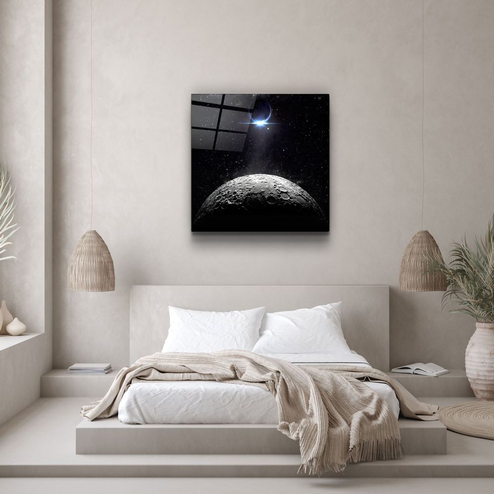 Autres décorations murales - ・"Moon and Earth"・Glass Wall Art | Artdesigna Glass Printing Wall Arts. - ARTDESIGNA
