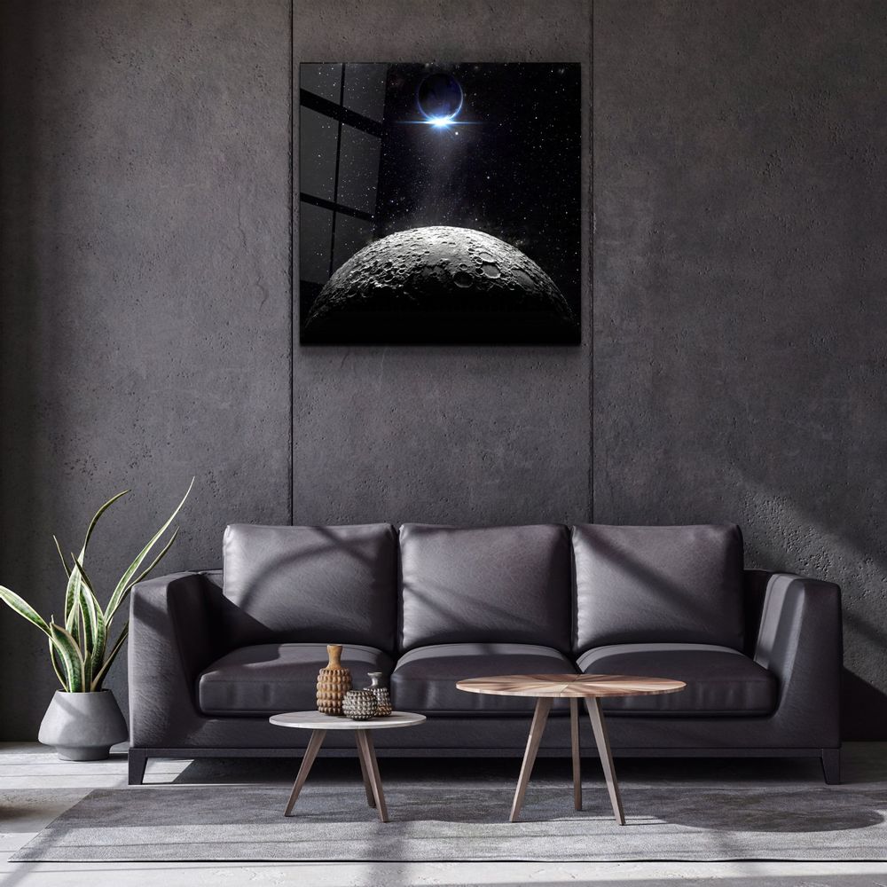 Autres décorations murales - ・"Moon and Earth"・Glass Wall Art | Artdesigna Glass Printing Wall Arts. - ARTDESIGNA