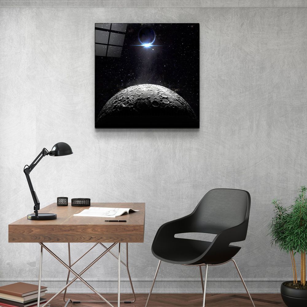 Autres décorations murales - ・"Moon and Earth"・Glass Wall Art | Artdesigna Glass Printing Wall Arts. - ARTDESIGNA