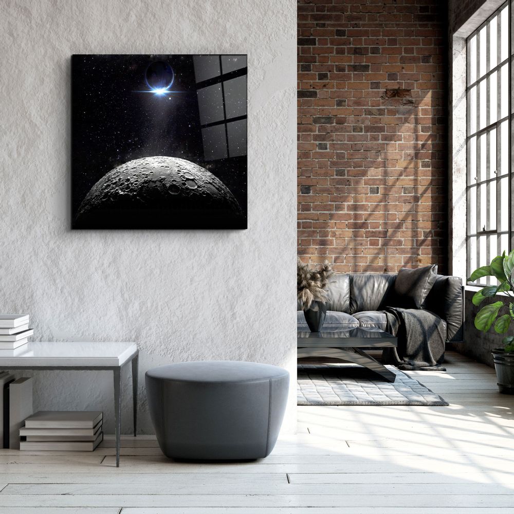Autres décorations murales - ・"Moon and Earth"・Glass Wall Art | Artdesigna Glass Printing Wall Arts. - ARTDESIGNA