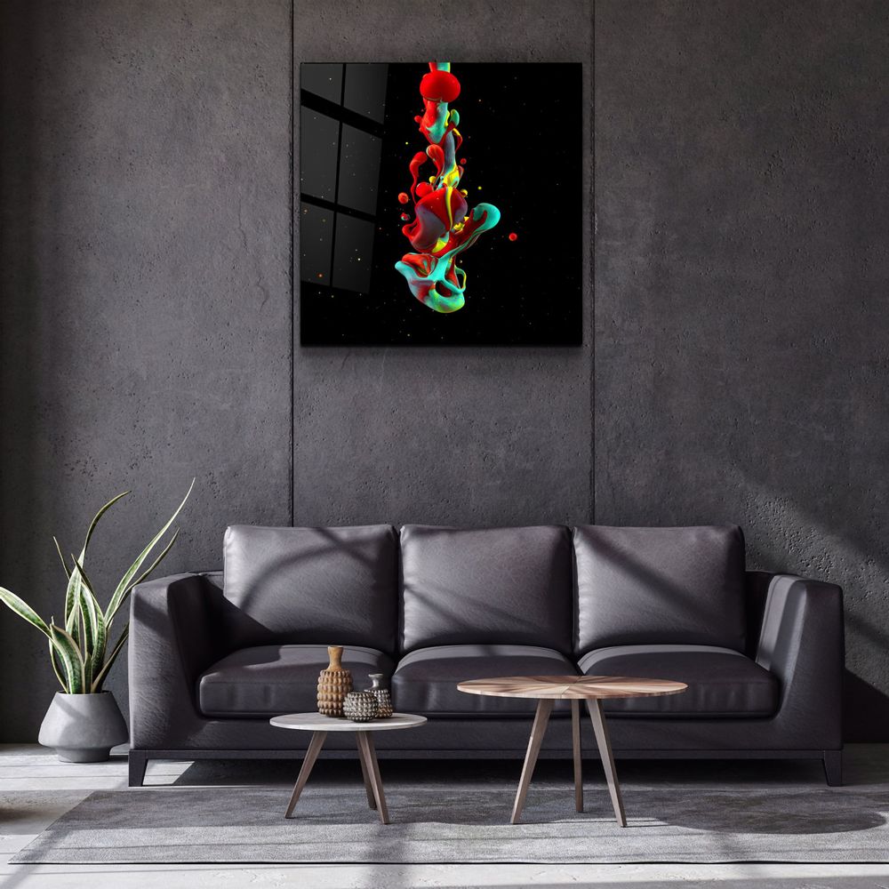 Autres décorations murales - ・"Abstract Colorful Paint"・Glass Wall Art | Artdesigna Glass Printing Wall Arts. - ARTDESIGNA