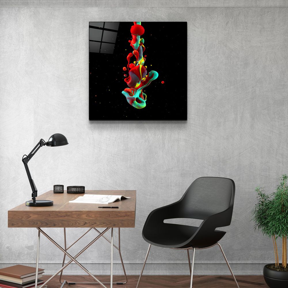 Autres décorations murales - ・"Abstract Colorful Paint"・Glass Wall Art | Artdesigna Glass Printing Wall Arts. - ARTDESIGNA