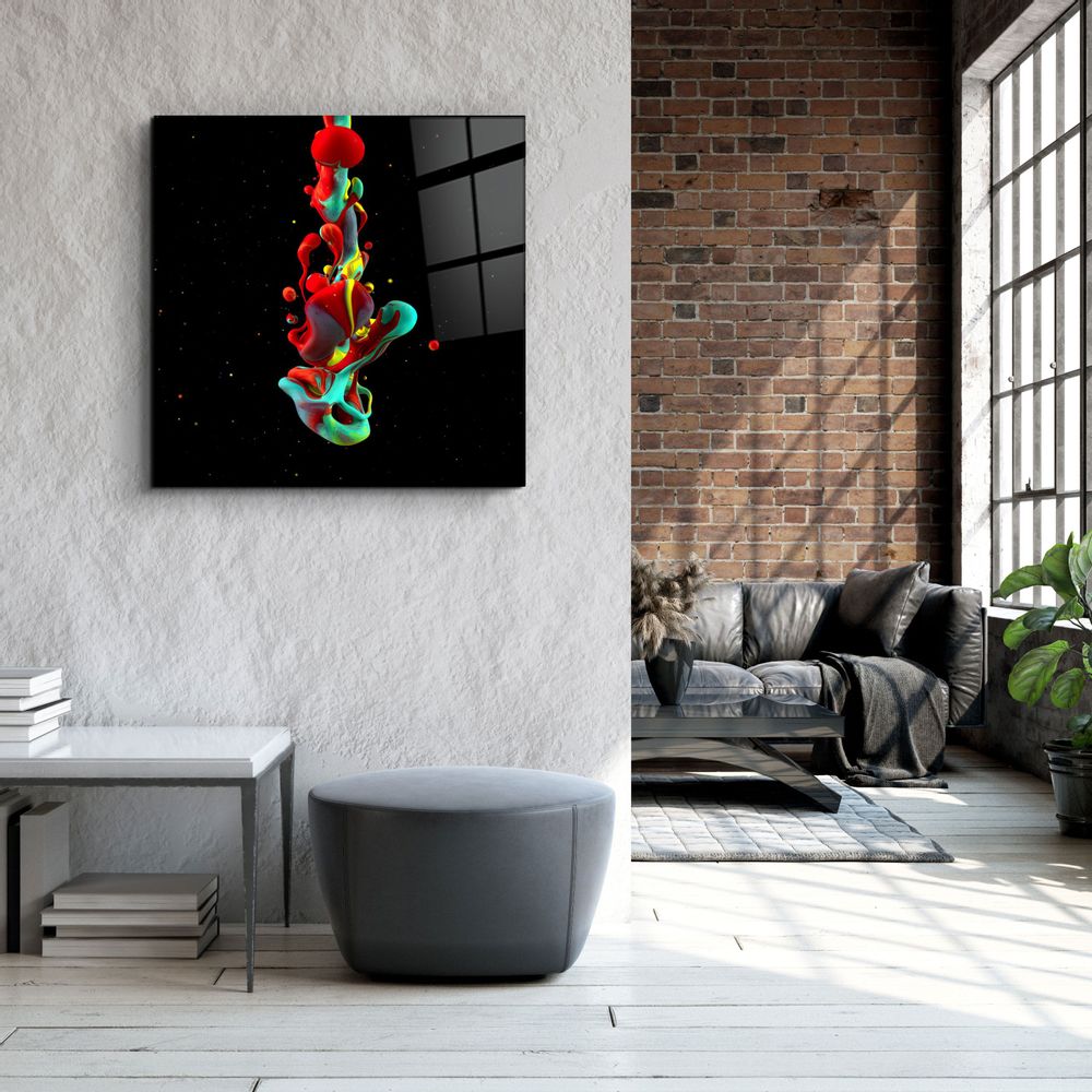 Autres décorations murales - ・"Abstract Colorful Paint"・Glass Wall Art | Artdesigna Glass Printing Wall Arts. - ARTDESIGNA