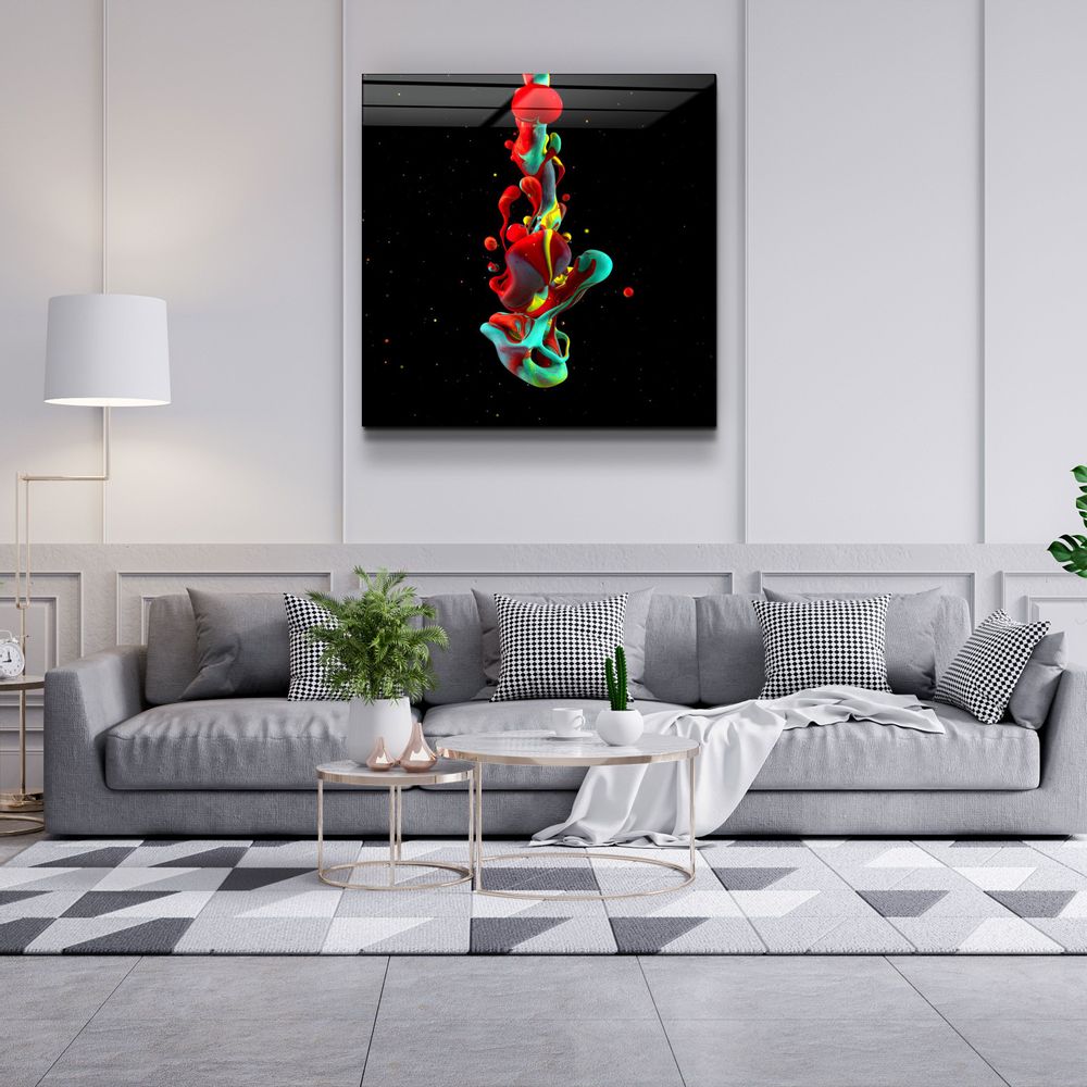 Autres décorations murales - ・"Abstract Colorful Paint"・Glass Wall Art | Artdesigna Glass Printing Wall Arts. - ARTDESIGNA