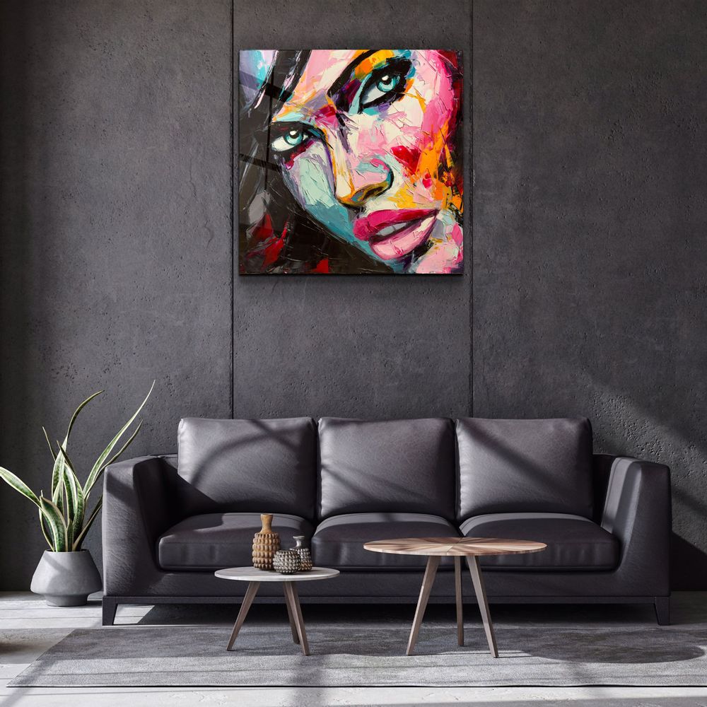 Other wall decoration - ・"Abstract Woman Portrait V2"・Glass Wall Art | Artdesigna Glass Printing Wall Arts. - ARTDESIGNA