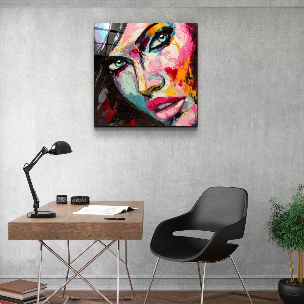 Other wall decoration - ・"Abstract Woman Portrait V2"・Glass Wall Art | Artdesigna Glass Printing Wall Arts. - ARTDESIGNA