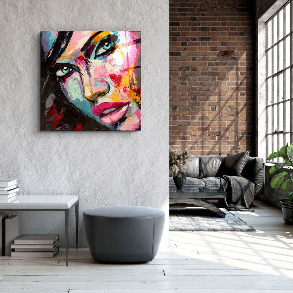 Other wall decoration - ・"Abstract Woman Portrait V2"・Glass Wall Art | Artdesigna Glass Printing Wall Arts. - ARTDESIGNA