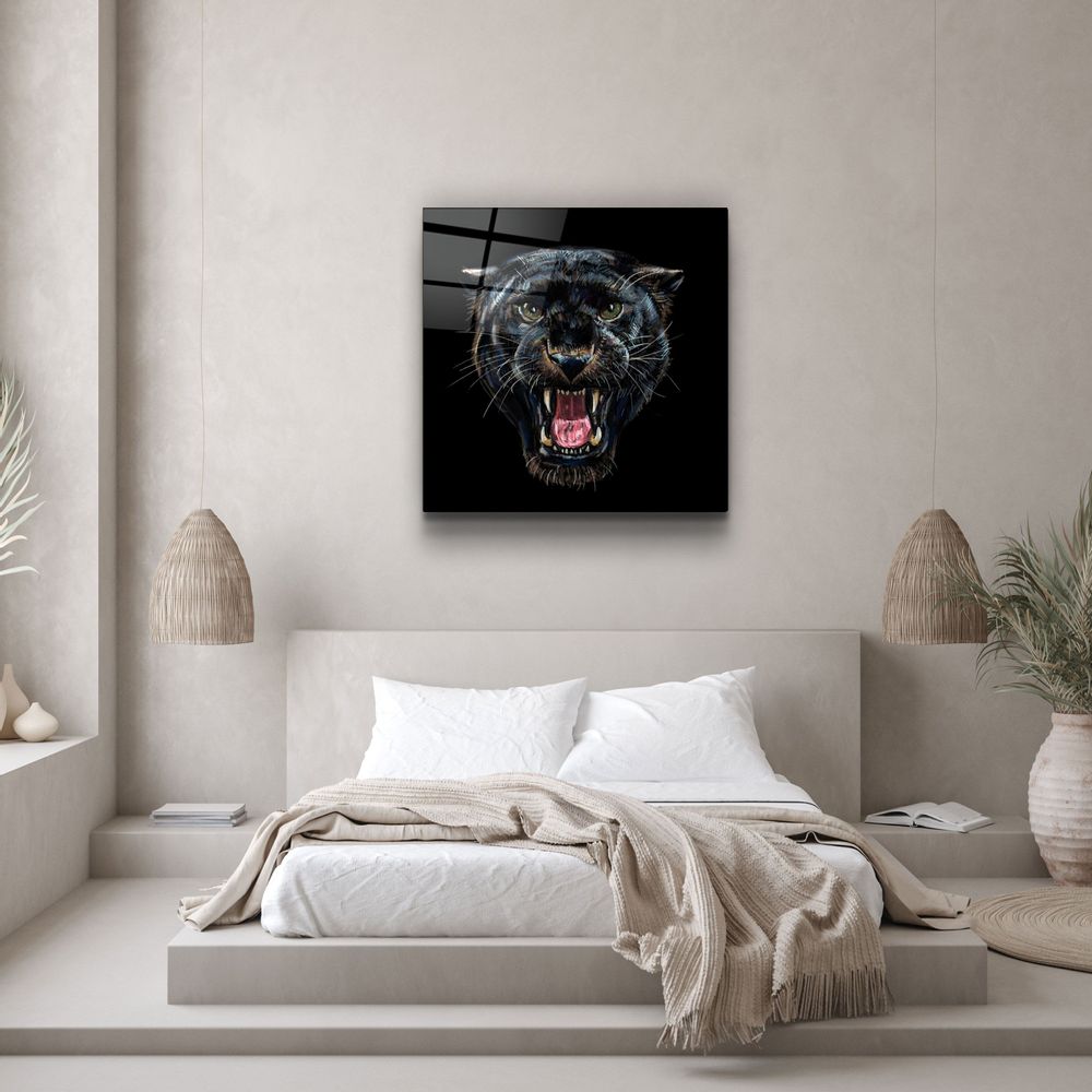 Other wall decoration - ・"Wild Panther"・Glass Wall Art | Artdesigna Glass Printing Wall Arts. - ARTDESIGNA