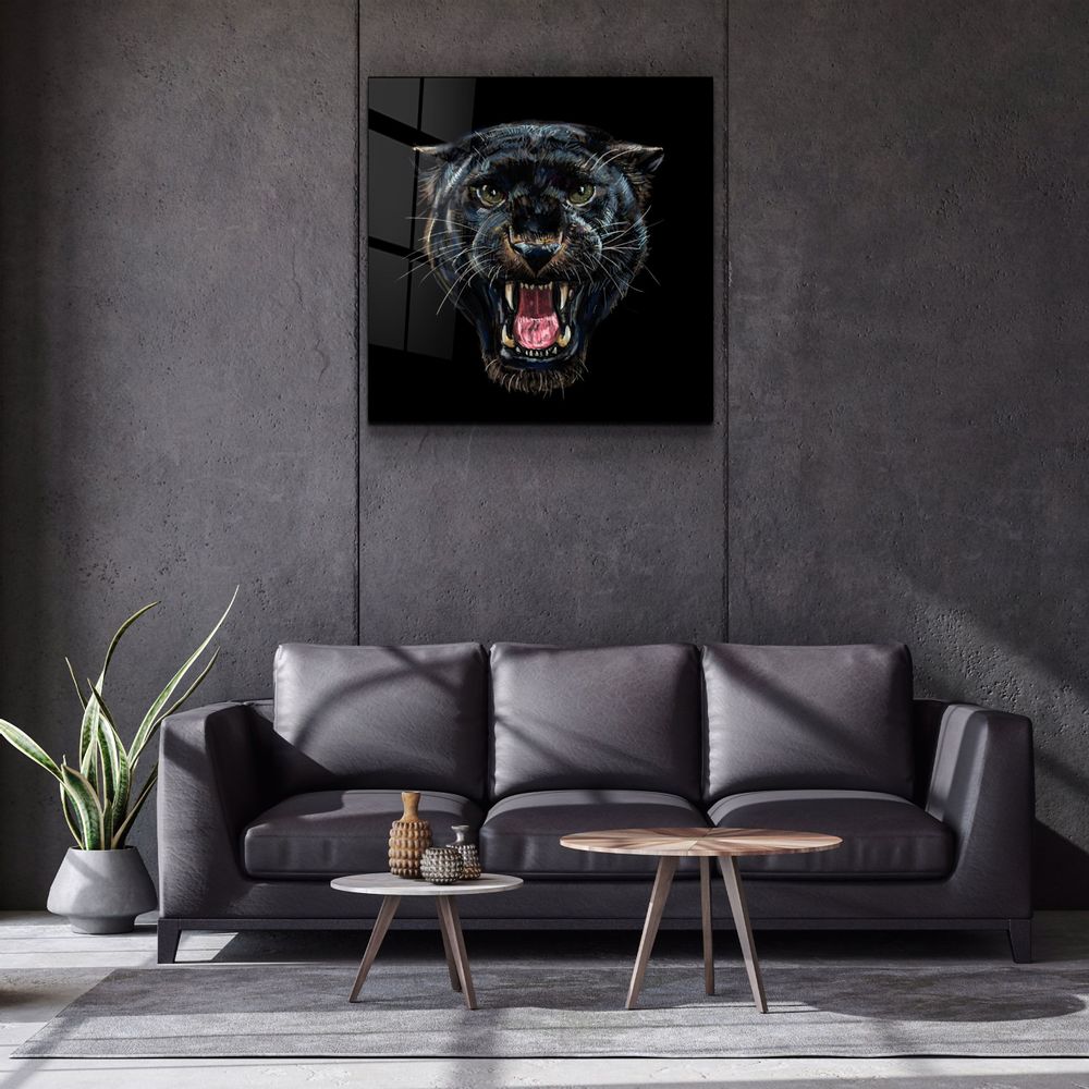Other wall decoration - ・"Wild Panther"・Glass Wall Art | Artdesigna Glass Printing Wall Arts. - ARTDESIGNA