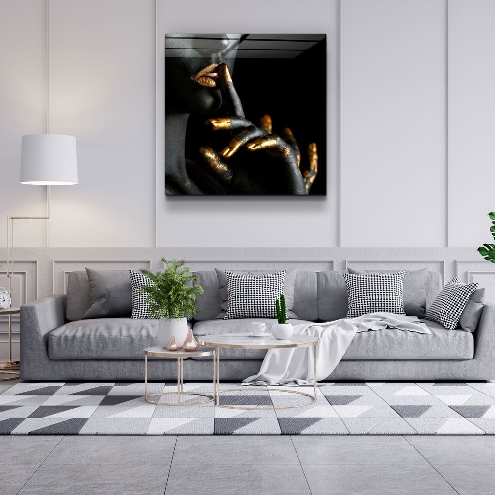 Other wall decoration - ・"Abstract Makeup Artist - Hush"・Glass Wall Art | Artdesigna Glass Printing Wall Arts. - ARTDESIGNA