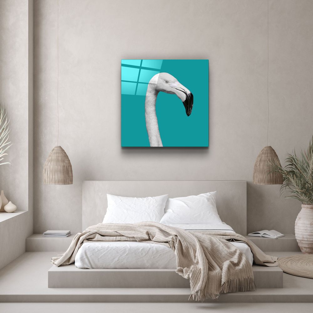 Autres décorations murales - ・"Flamingo - Green"・Glass Wall Art | Artdesigna Glass Printing Wall Arts. - ARTDESIGNA