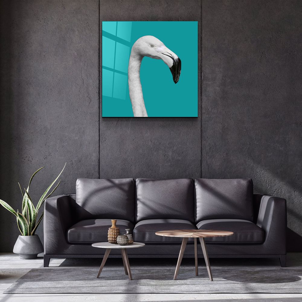 Autres décorations murales - ・"Flamingo - Green"・Glass Wall Art | Artdesigna Glass Printing Wall Arts. - ARTDESIGNA