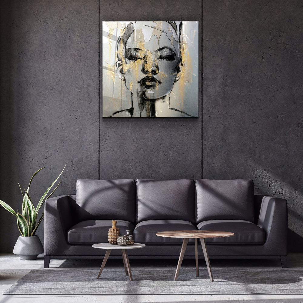 Other wall decoration - ・"Abstract Woman Portrait V3"・Glass Wall Art | Artdesigna Glass Printing Wall Arts. - ARTDESIGNA