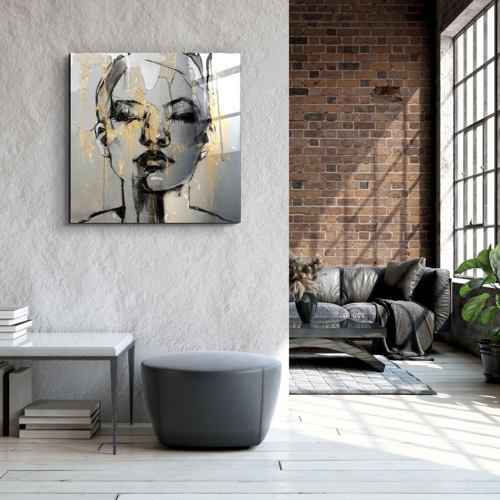 Other wall decoration - ・"Abstract Woman Portrait V3"・Glass Wall Art | Artdesigna Glass Printing Wall Arts. - ARTDESIGNA