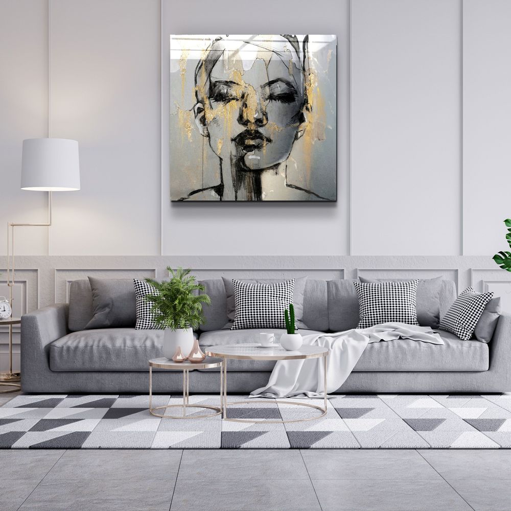 Other wall decoration - ・"Abstract Woman Portrait V3"・Glass Wall Art | Artdesigna Glass Printing Wall Arts. - ARTDESIGNA