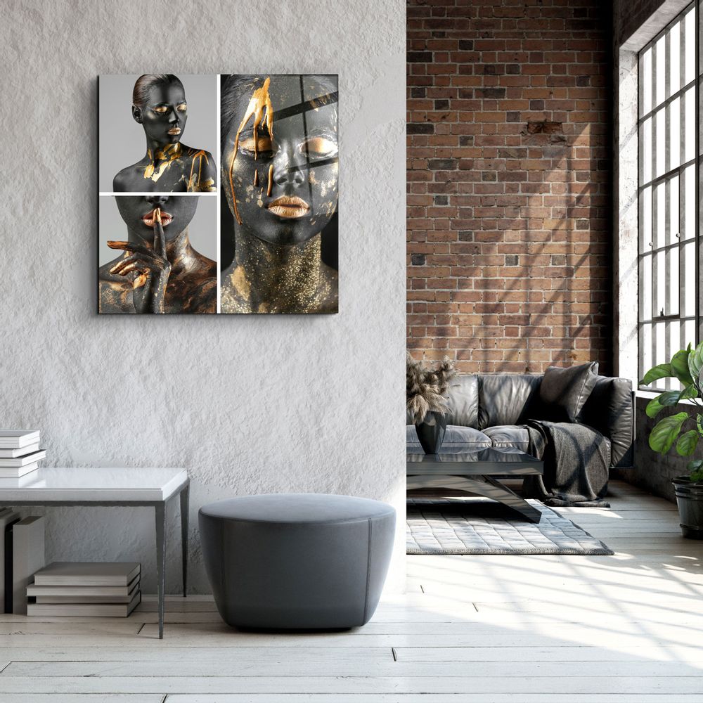 Autres décorations murales - ・"Abstract Makeup Artist - Hush V2"・Glass Wall Art | Artdesigna Glass Printing Wall Arts. - ARTDESIGNA
